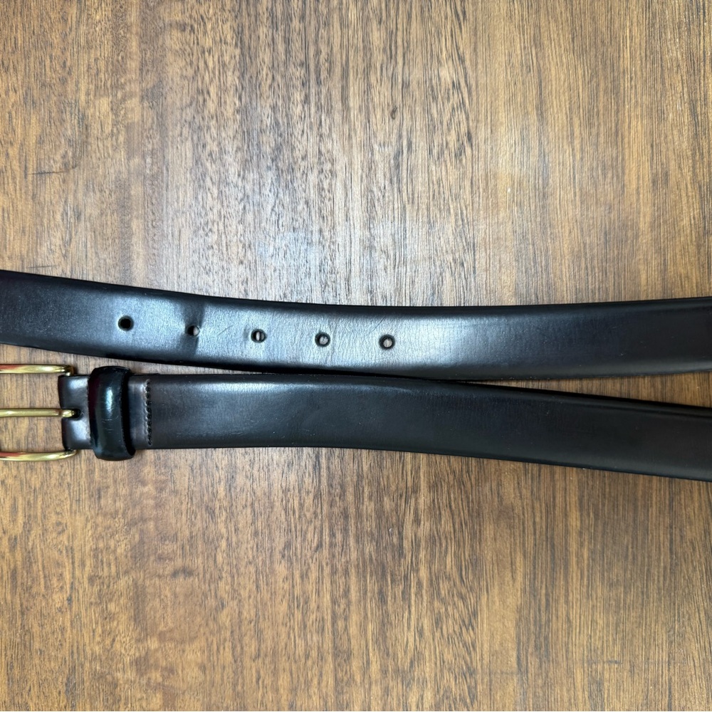 Leegin British Mens Black Leather Belt made in USA‎ Sz 50 fits 48" waist